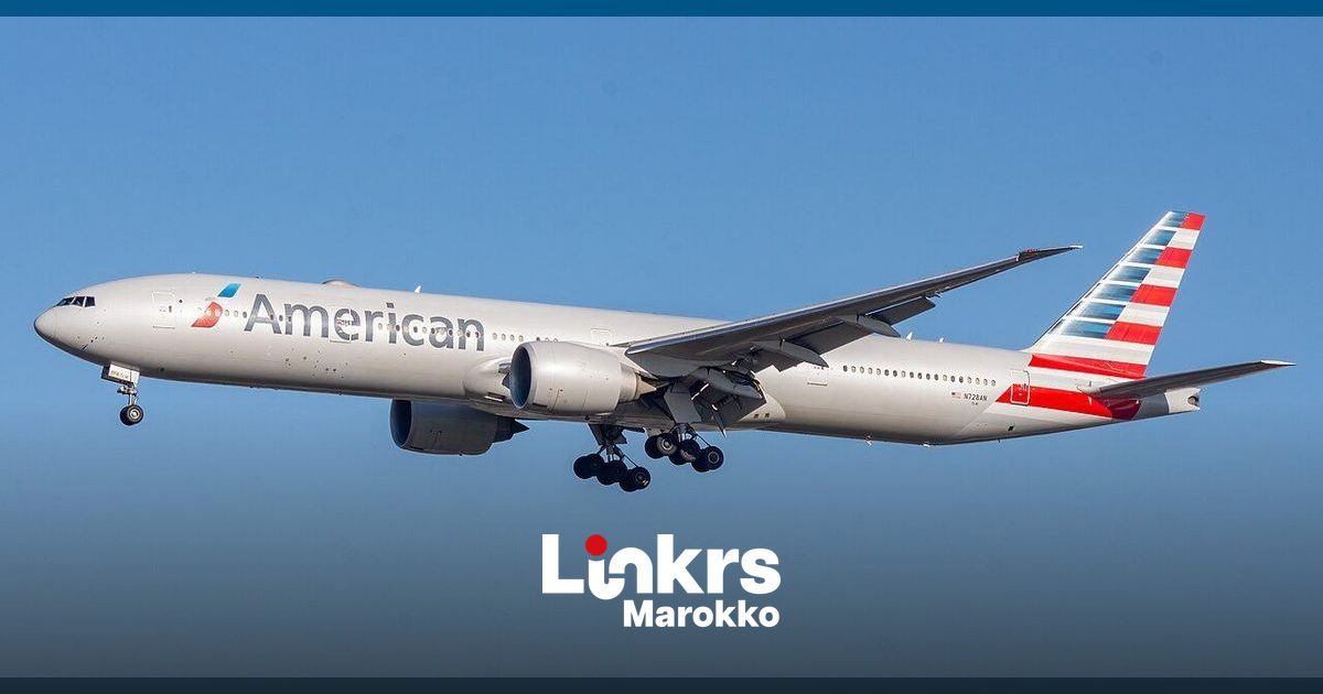 Vliegtuig van American Airlines op de landingsbaan