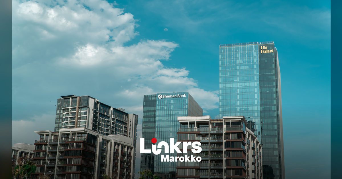 Kantoor van een Marokkaanse bank in het financiële district