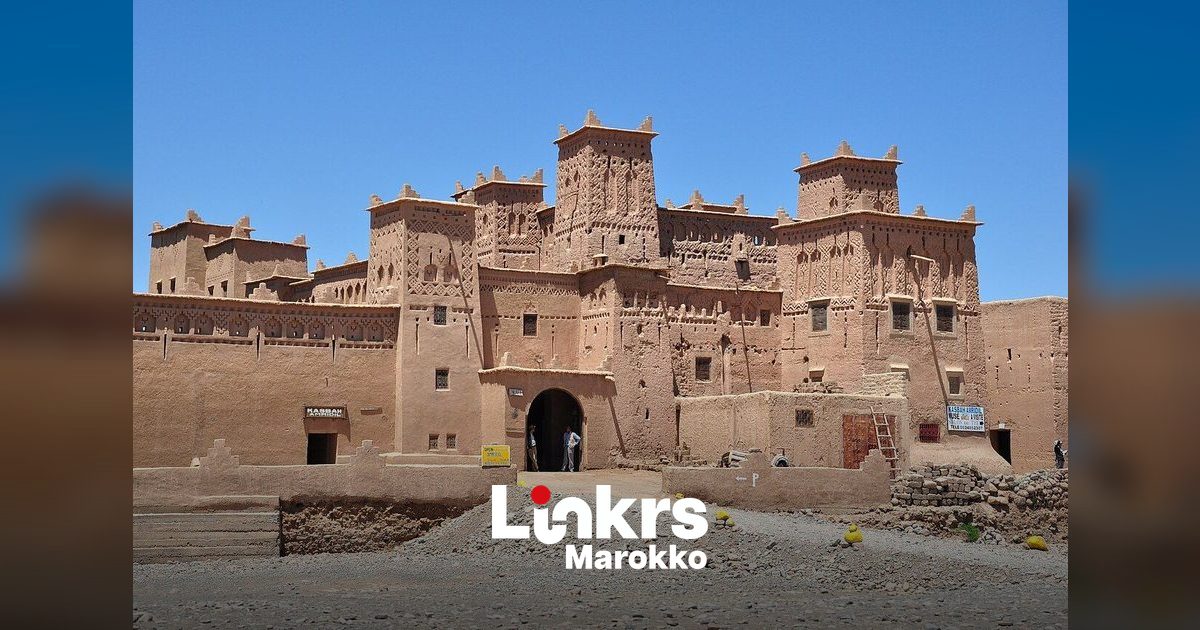 De aardbouw kasbah van Amridil in het dorp Skoura nabij Ouarzazate in Marokko