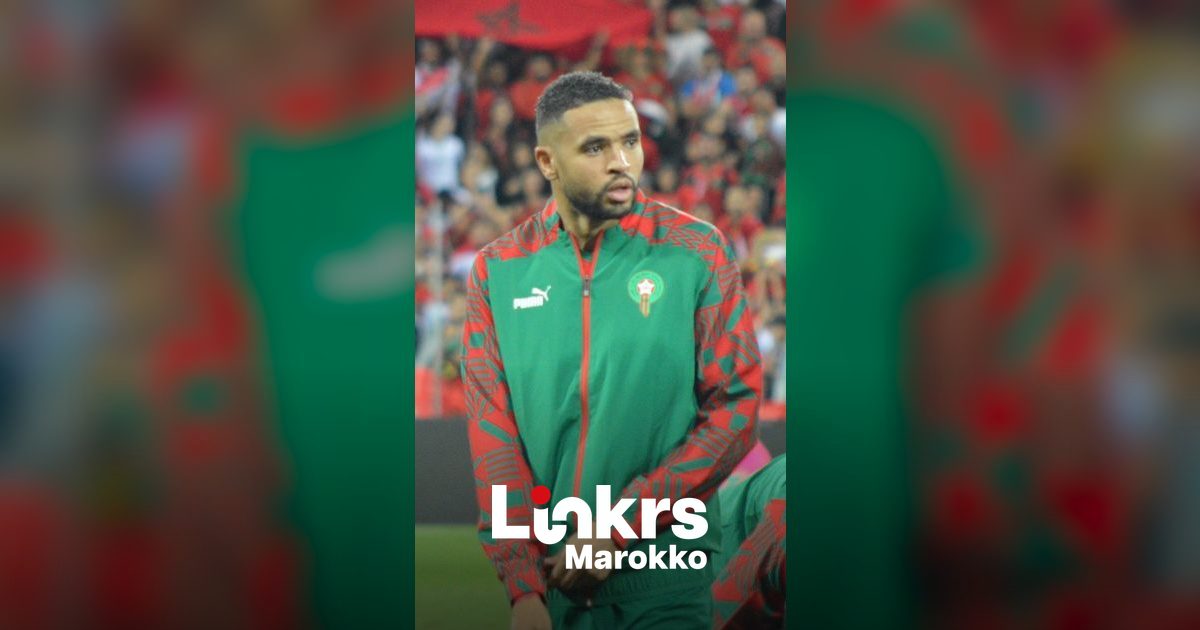 Marokkaanse voetballer Youssef En-Nesyri in actie tijdens een wedstrijd