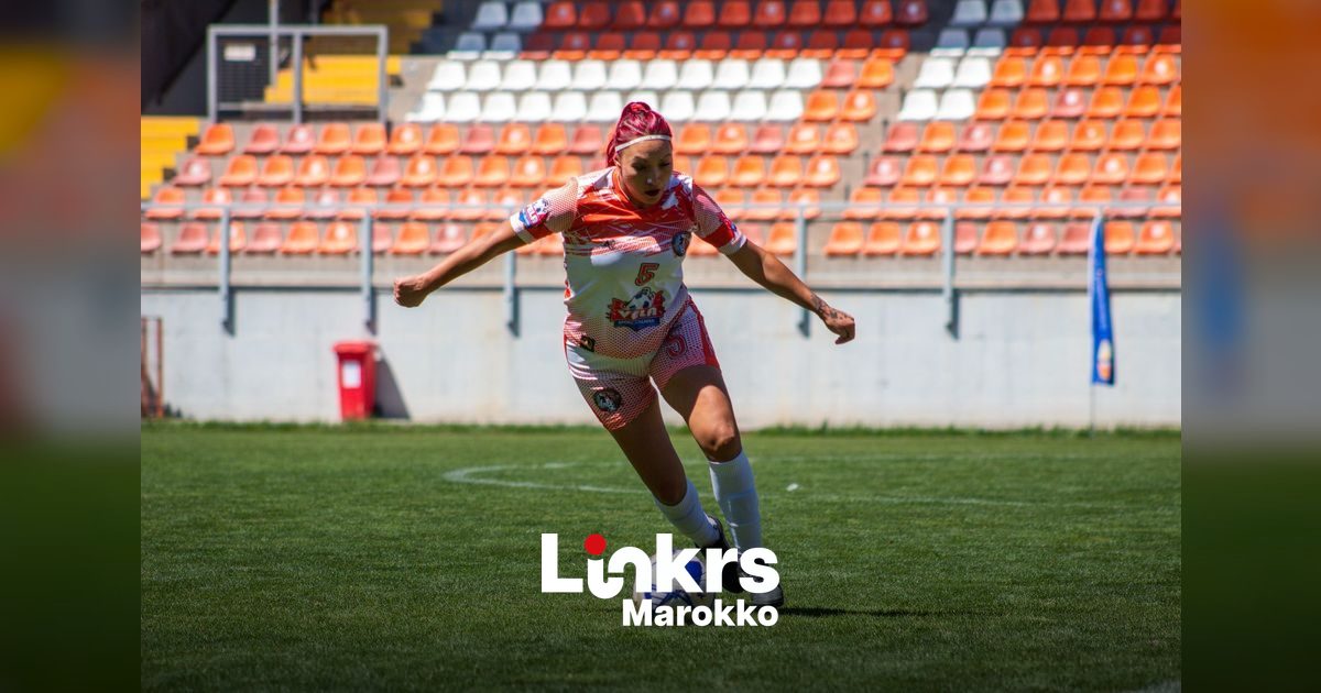 Speelsters van de Marokkaanse vrouwenploeg tijdens een wedstrijd op de Afrika Cup