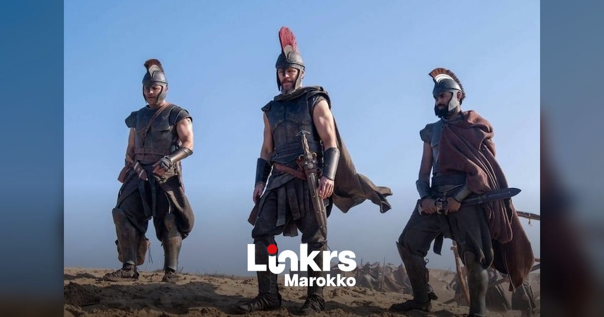 Filmset in de woestijn nabij Ouarzazate in Marokko