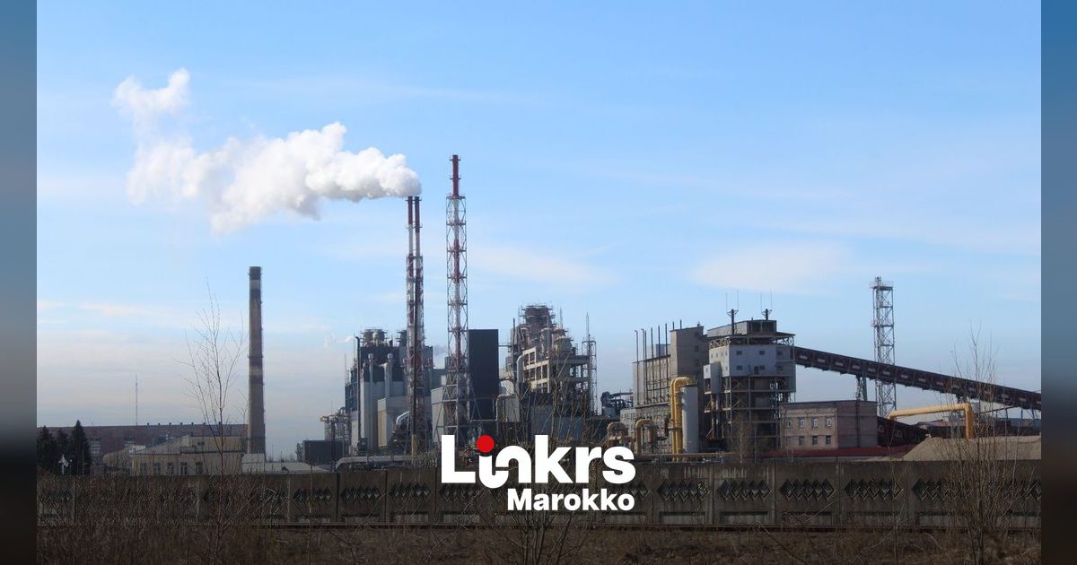 Industriële meststoffenfabriek aan de kust van Jorf Lasfar in Marokko