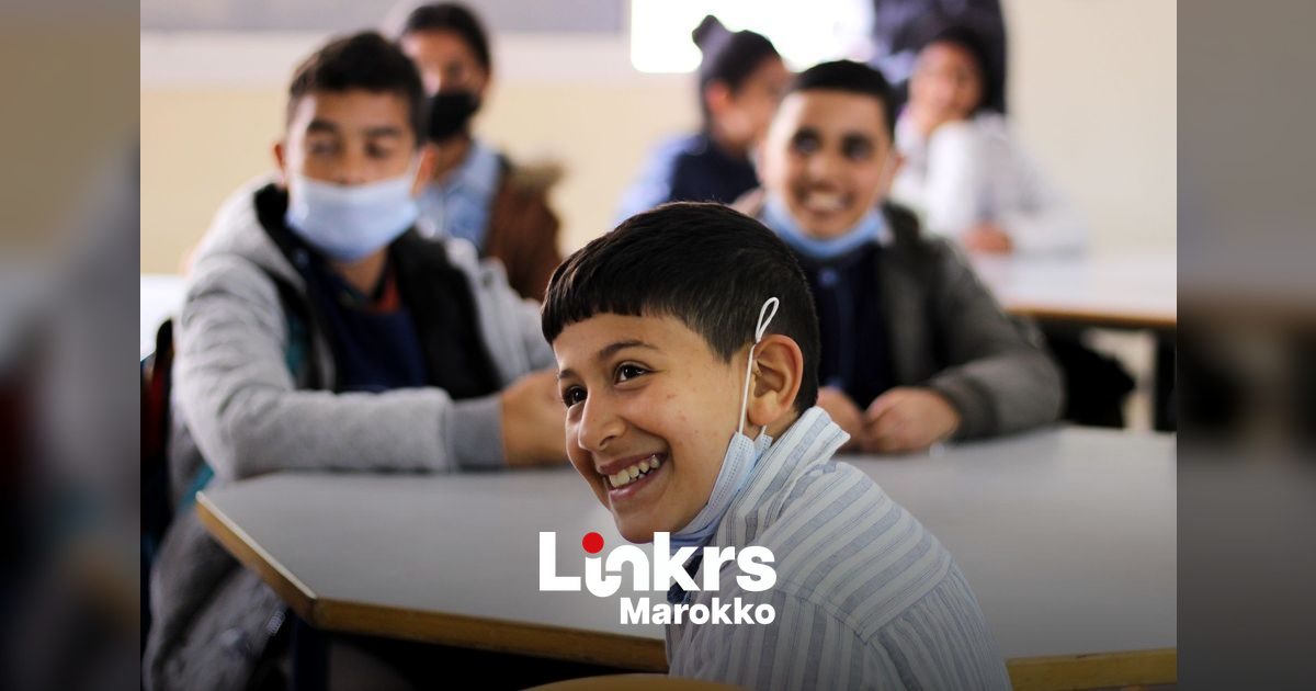 Marokkaanse leerlingen in een klaslokaal tijdens de lessen