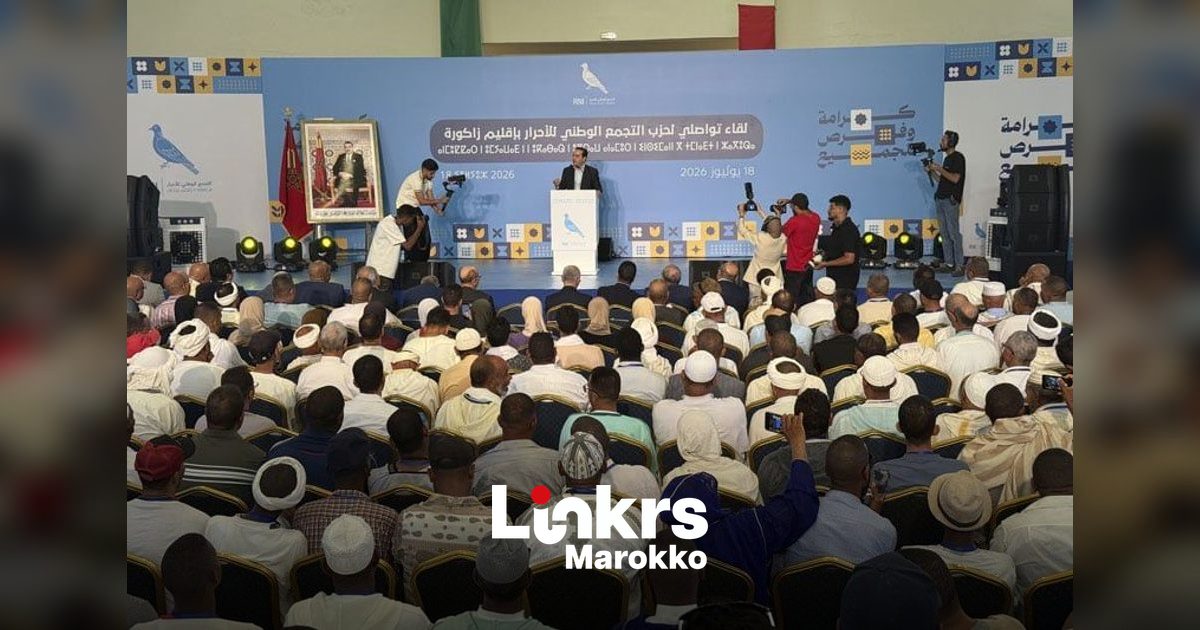 Politieke bijeenkomst van de RNI in de provincie Zagora in Marokko