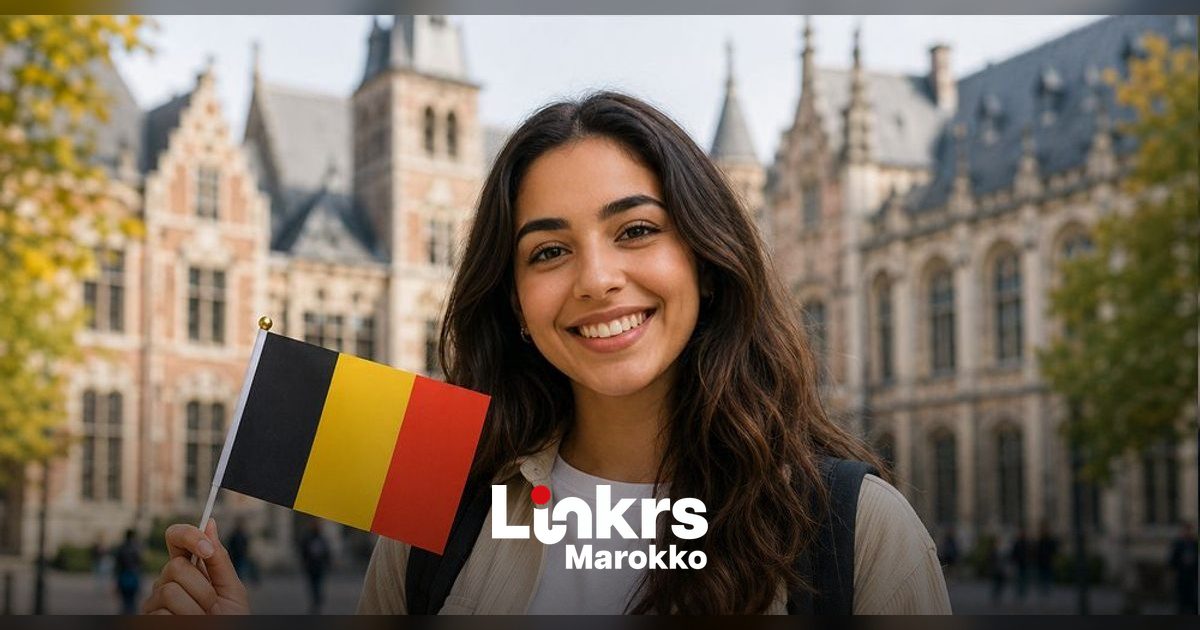 Studenten op een campus van een Belgische universiteit