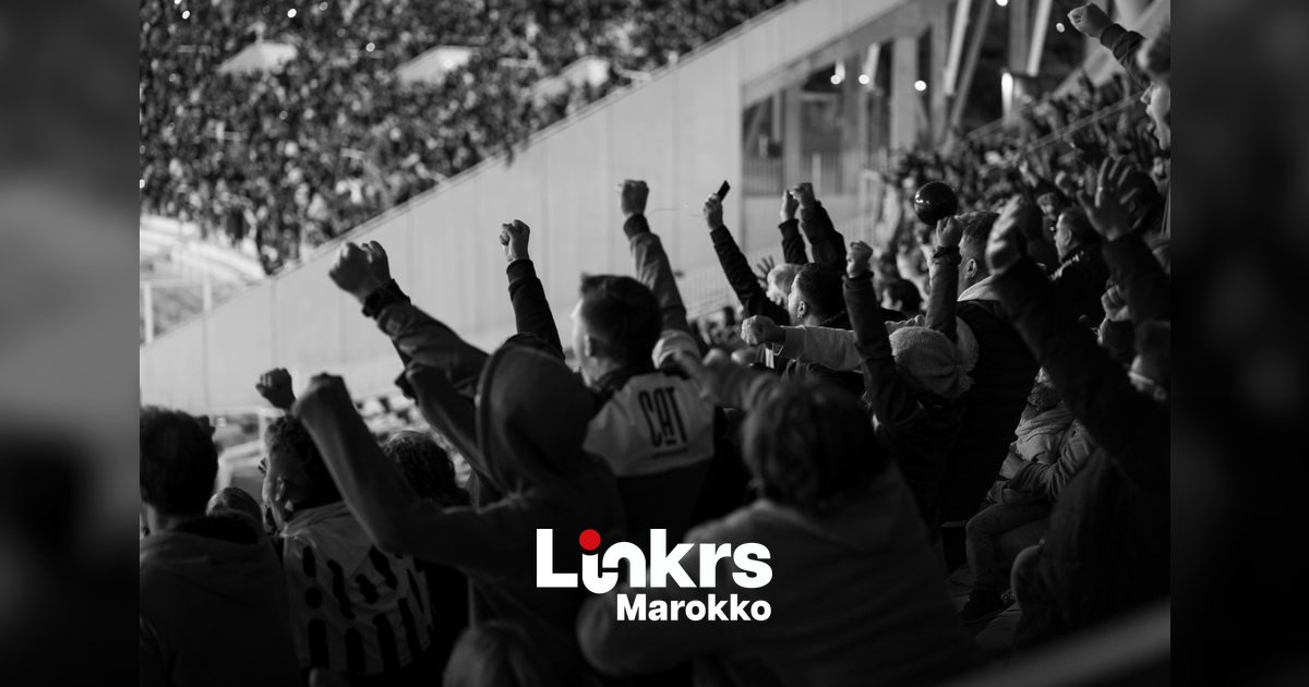 Voetbalsupporters vol emotie op de tribunes van een stadion